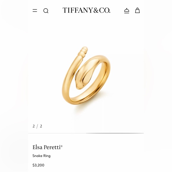 NEW Tiffany & Co. Elsa Peretti snake ring in 18k yellow gold - Picture 4 of 4